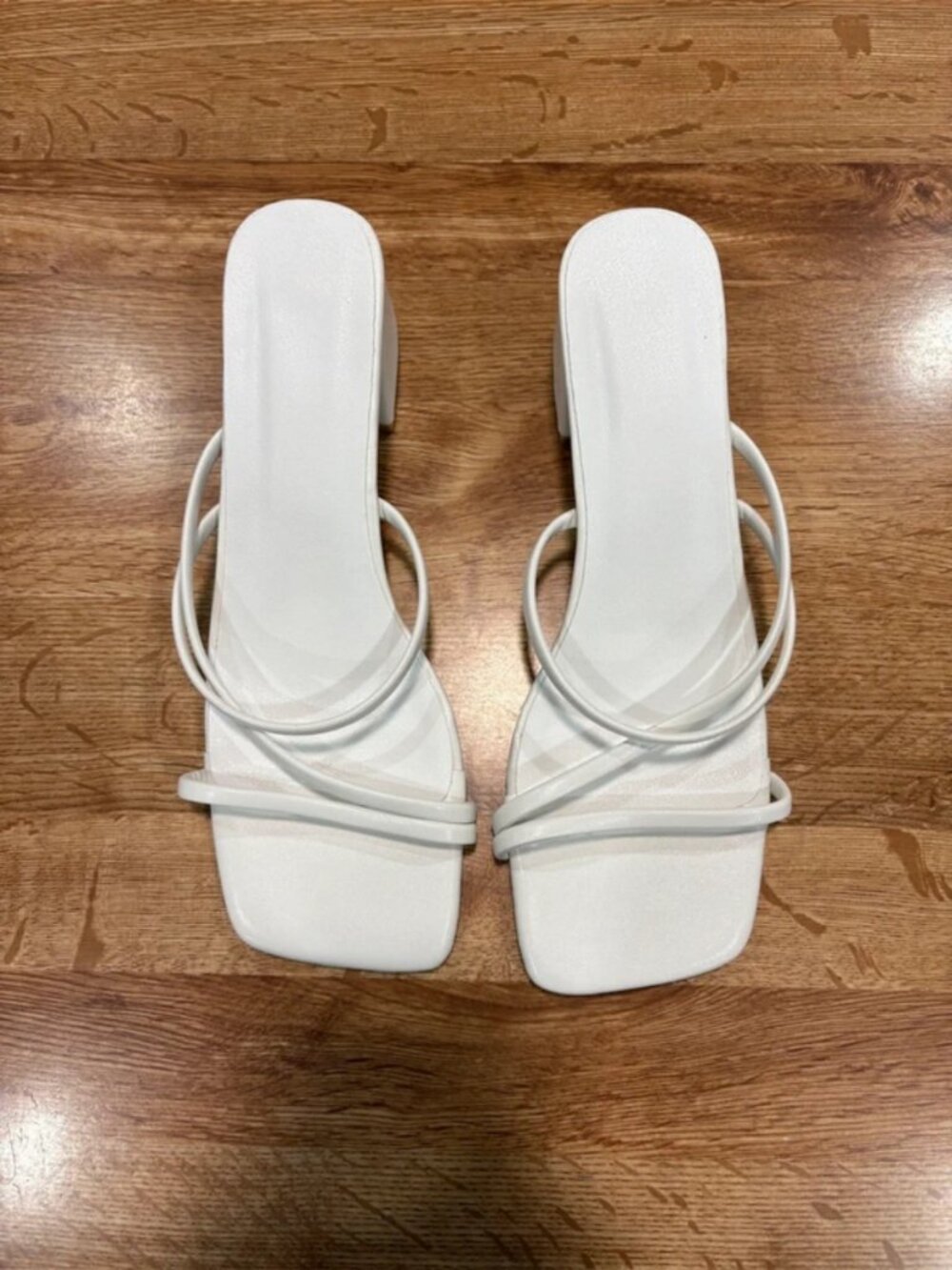 Strappy white sandals